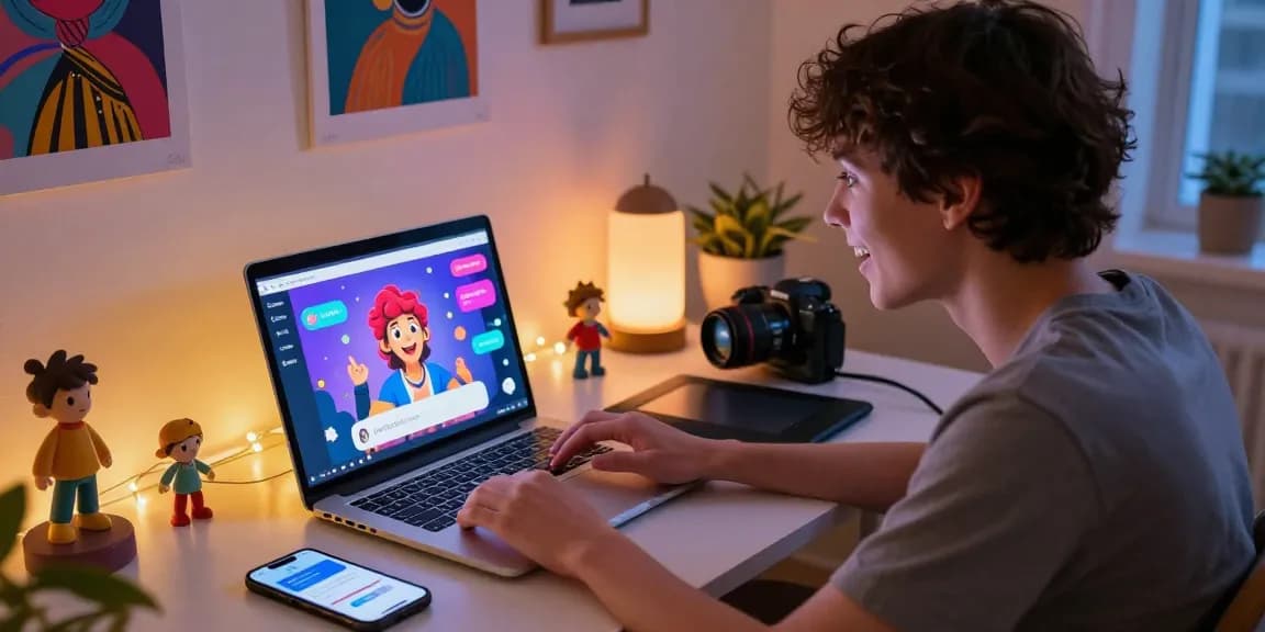 Engaging NSFW AI chat scene showcasing vibrant interactions with playful digital characters