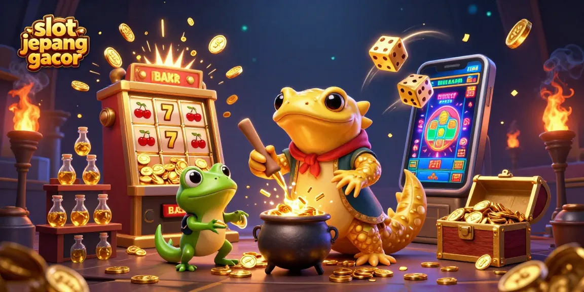 Experience thrilling wins with slot jepang gacor as golden elixirs and jackpot symbols explode around a magical scene.