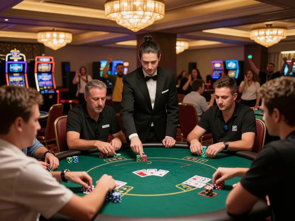 Players at the poker table with 789 club chips, engaging in a thrilling tournament atmosphere.