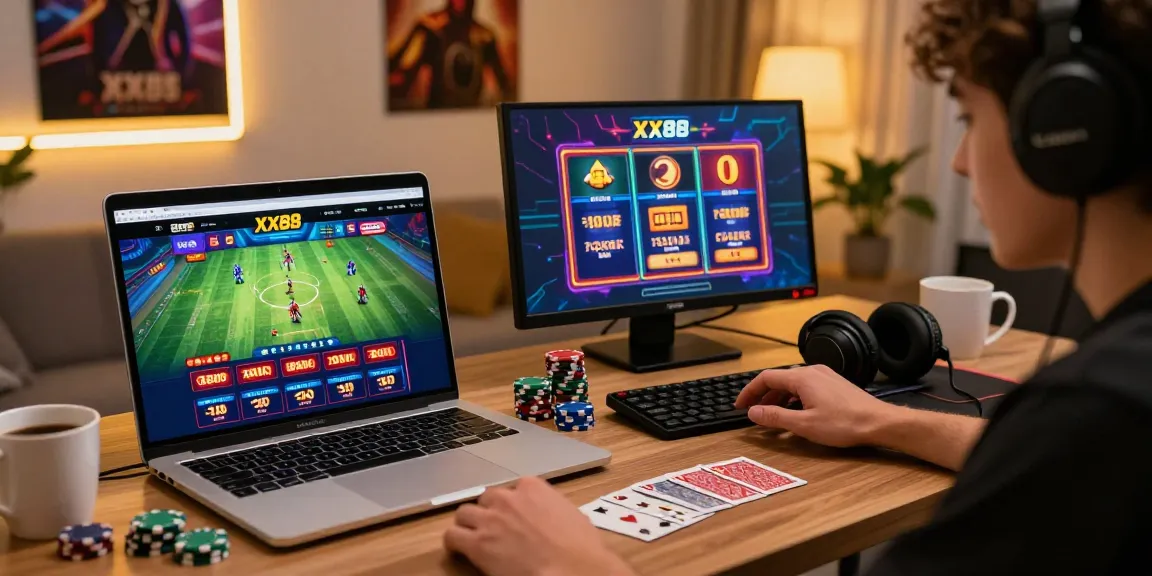 Engaging gaming atmosphere on XX88 online platform with vibrant visuals and enthusiastic player.