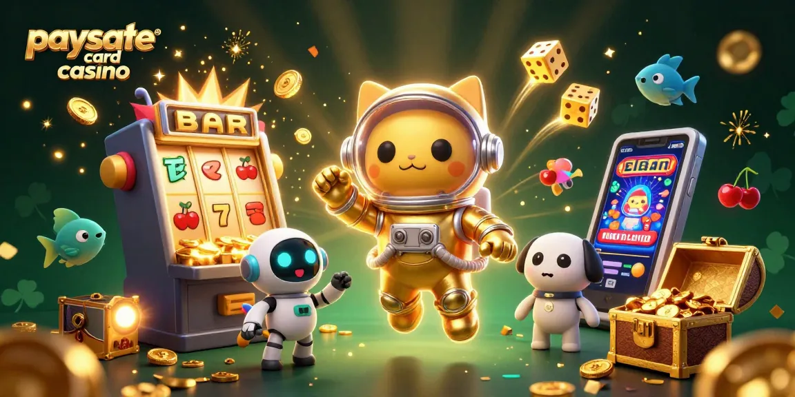 Erleben Sie die Aufregung des Paysafe Card Casinos mit einer 3D-Weltraum-Astronautenkatze und einem Roboterdog inmitten von Jackpot-Gewinnen und bunten Spielelementen.