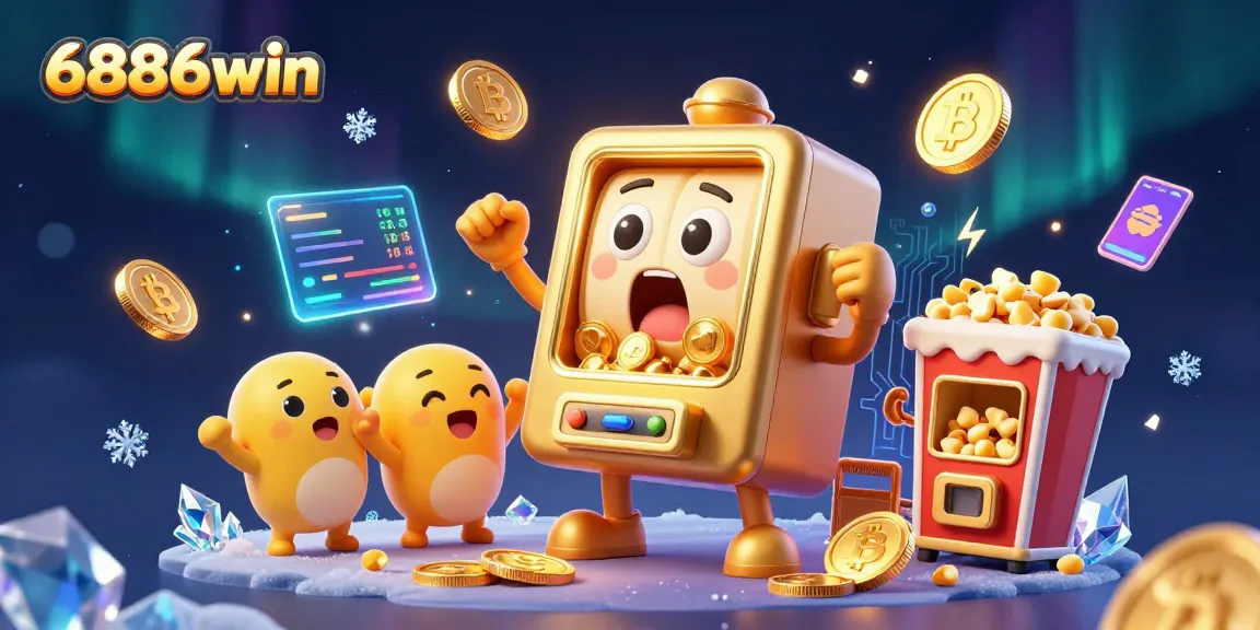 Hit the jackpot at 6886win with golden slot machines and neon crypto coins.