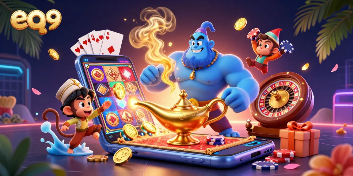 Win big at eq9 with thrilling casino gameplay showcasing colorful slots and vibrant poker elements.