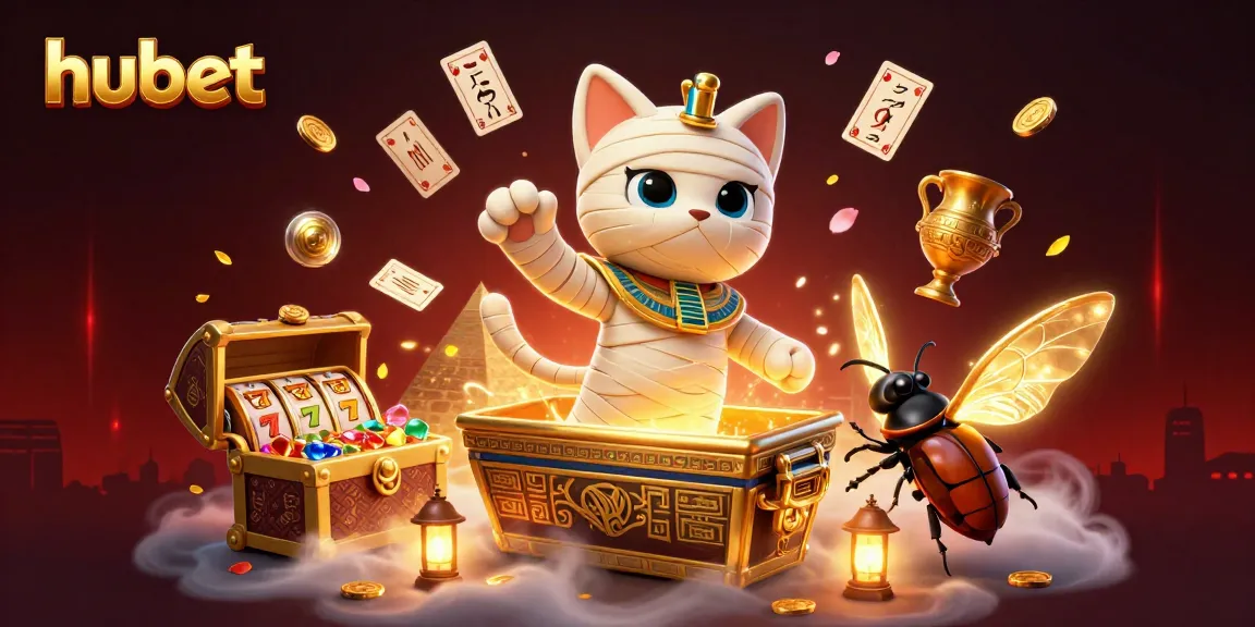 Experience thrilling slots action with hubet's unique Egyptian mummy and vibrant casino scene.