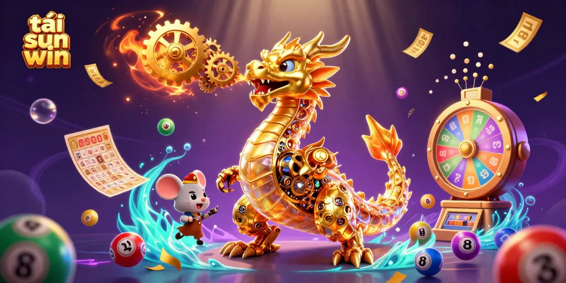 Experience the excitement of tải sun win with vibrant game elements showcased in this dynamic 3D illustration.